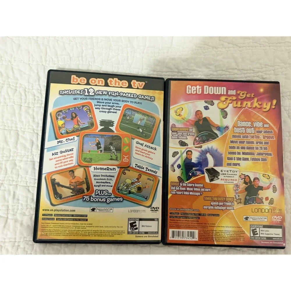 Playstation 2 EYE TOY lot of 2 games Play 2 and Groove